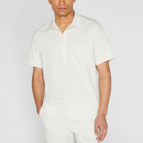 Seersucker Knit Popover - New With Tags - NEVER WORN - White Base